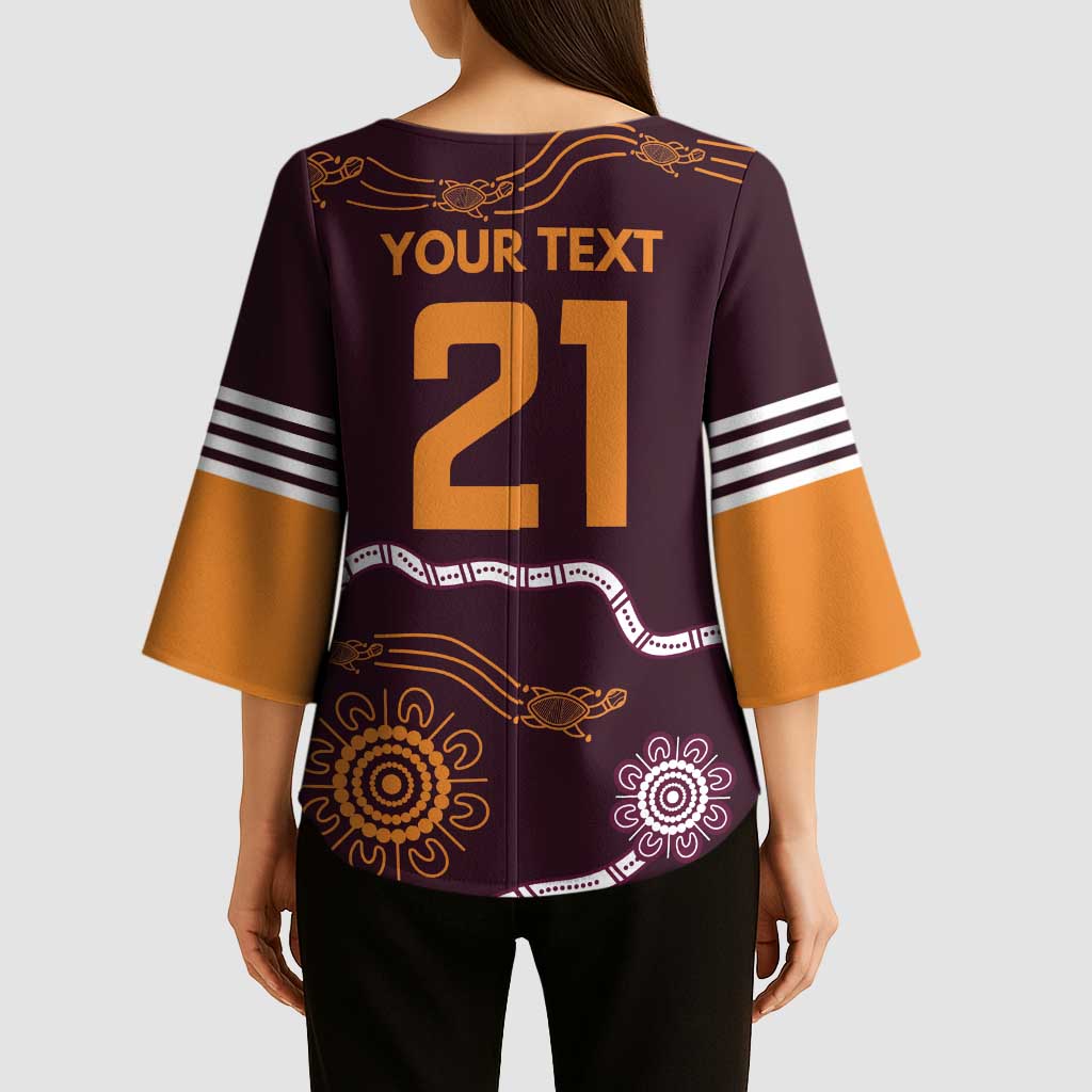 Custom Broncos Spirit Kimono Sleeve Blouse Ride for Glory Indigenous Aboriginal - Aussie Hoodie