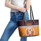 Custom Broncos Spirit Leather Tote Bag Ride for Glory Indigenous Aboriginal - Aussie Hoodie