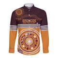 Custom Broncos Spirit Long Sleeve Button Shirt Ride for Glory Indigenous Aboriginal - Aussie Hoodie