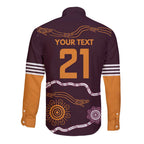 Custom Broncos Spirit Long Sleeve Button Shirt Ride for Glory Indigenous Aboriginal - Aussie Hoodie