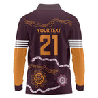 Custom Broncos Spirit Long Sleeve Polo Shirt Ride for Glory Indigenous Aboriginal - Aussie Hoodie