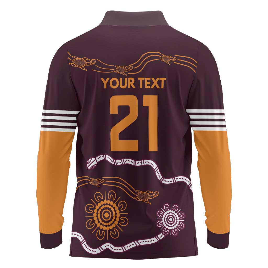 Custom Broncos Spirit Long Sleeve Polo Shirt Ride for Glory Indigenous Aboriginal - Aussie Hoodie