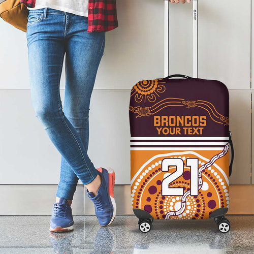 Custom Broncos Spirit Luggage Cover Ride for Glory Indigenous Aboriginal - Aussie Hoodie