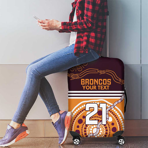 Custom Broncos Spirit Luggage Cover Ride for Glory Indigenous Aboriginal - Aussie Hoodie