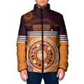 Custom Broncos Spirit Padded Jacket Ride for Glory Indigenous Aboriginal - Aussie Hoodie