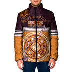Custom Broncos Spirit Padded Jacket Ride for Glory Indigenous Aboriginal - Aussie Hoodie