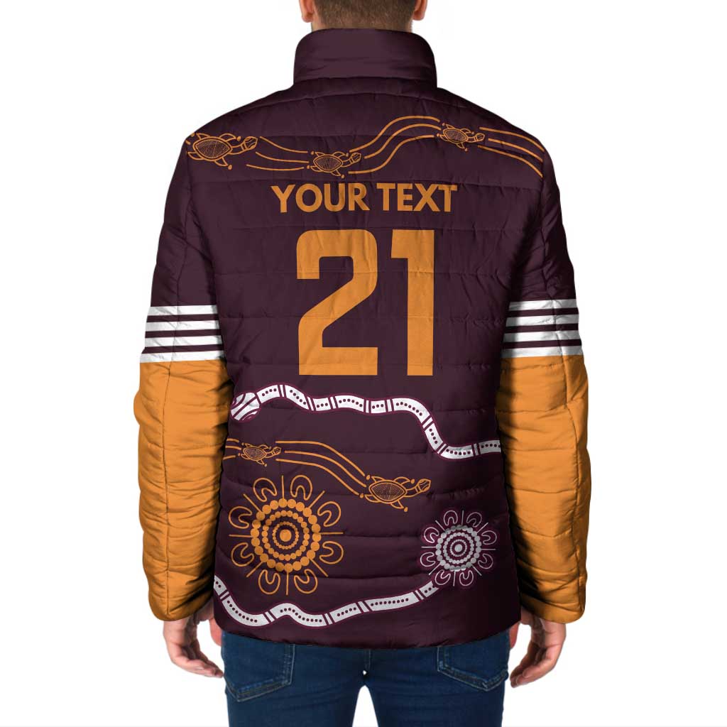 Custom Broncos Spirit Padded Jacket Ride for Glory Indigenous Aboriginal - Aussie Hoodie