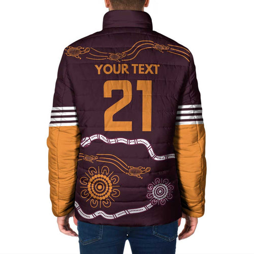 Custom Broncos Spirit Padded Jacket Ride for Glory Indigenous Aboriginal - Aussie Hoodie