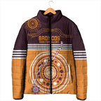 Custom Broncos Spirit Padded Jacket Ride for Glory Indigenous Aboriginal - Aussie Hoodie
