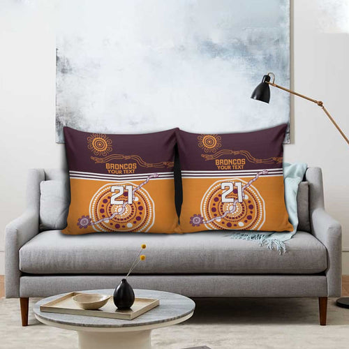 Custom Broncos Spirit Pillow Cover Ride for Glory Indigenous Aboriginal - Aussie Hoodie
