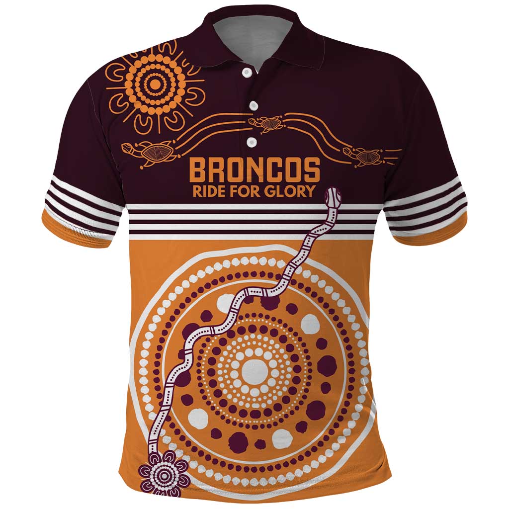 Custom Broncos Spirit Polo Shirt Ride for Glory Indigenous Aboriginal - Aussie Hoodie
