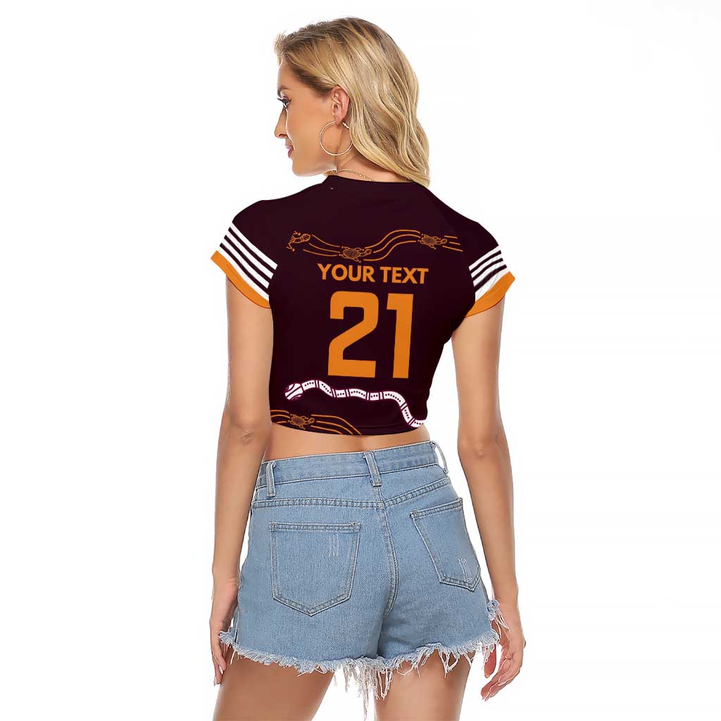 Custom Broncos Spirit Raglan Cropped T Shirt Ride for Glory Indigenous Aboriginal - Aussie Hoodie