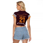 Custom Broncos Spirit Raglan Cropped T Shirt Ride for Glory Indigenous Aboriginal - Aussie Hoodie