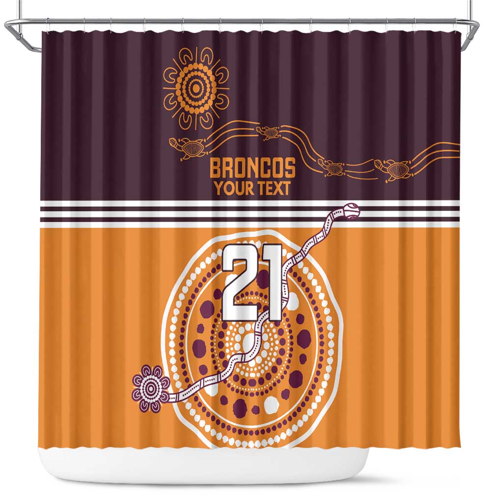 Custom Broncos Spirit Shower Curtain Ride for Glory Indigenous Aboriginal - Aussie Hoodie