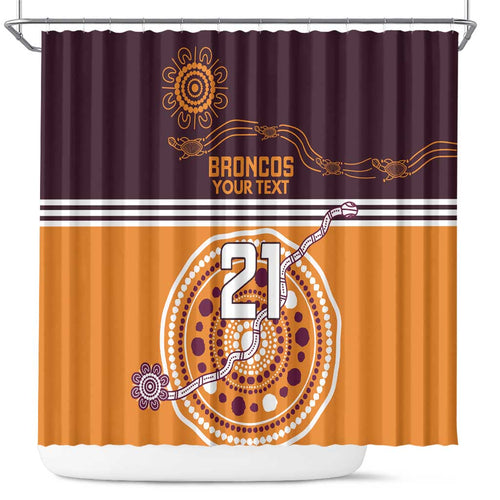 Custom Broncos Spirit Shower Curtain Ride for Glory Indigenous Aboriginal - Aussie Hoodie