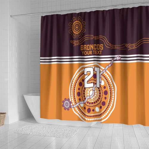 Custom Broncos Spirit Shower Curtain Ride for Glory Indigenous Aboriginal - Aussie Hoodie
