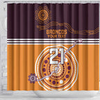 Custom Broncos Spirit Shower Curtain Ride for Glory Indigenous Aboriginal - Aussie Hoodie