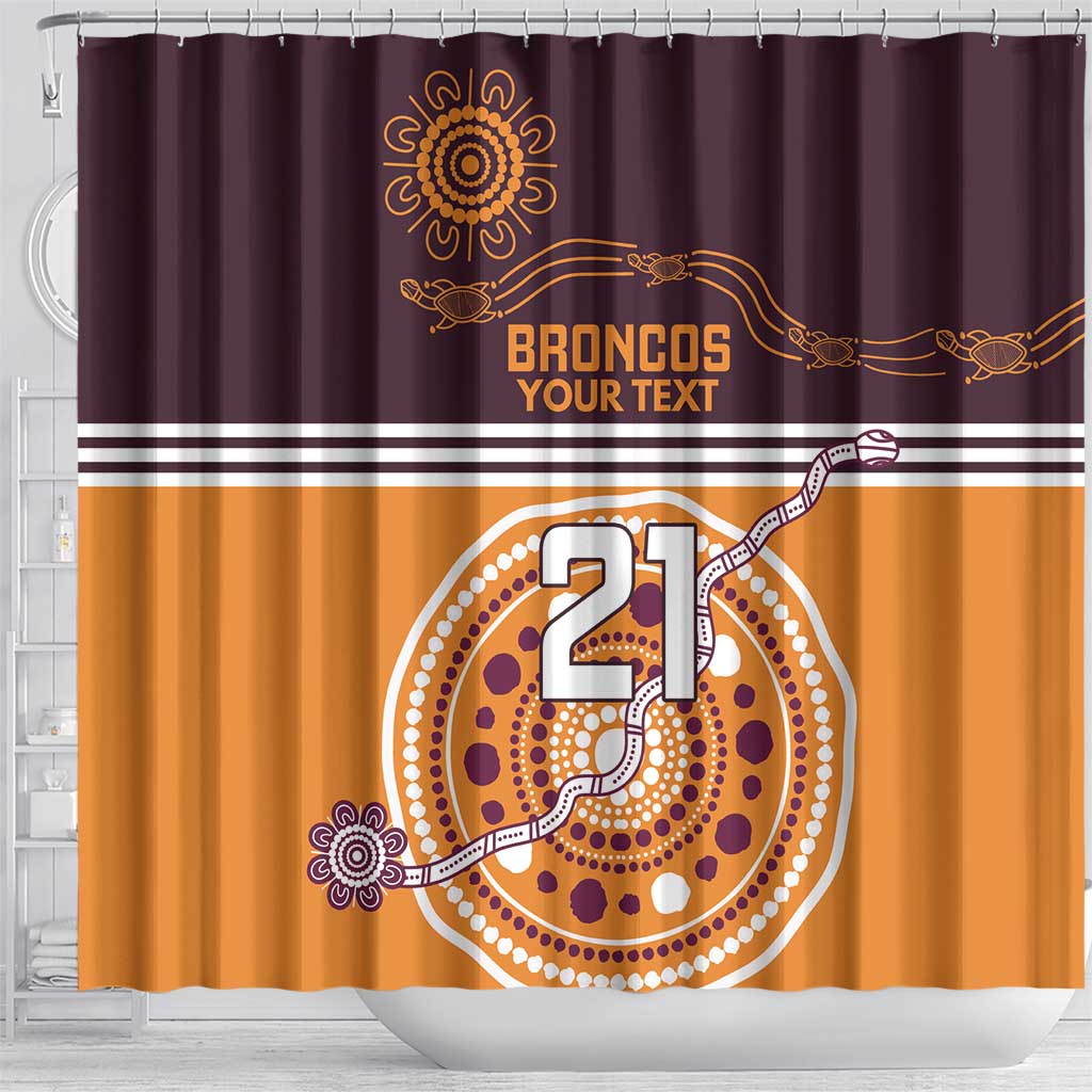 Custom Broncos Spirit Shower Curtain Ride for Glory Indigenous Aboriginal - Aussie Hoodie