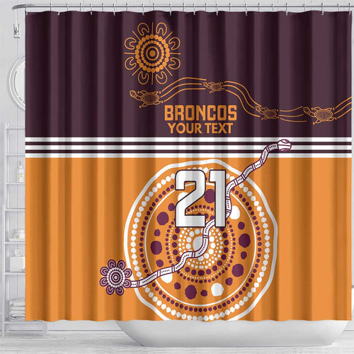 Custom Broncos Spirit Shower Curtain Ride for Glory Indigenous Aboriginal - Aussie Hoodie
