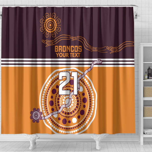 Custom Broncos Spirit Shower Curtain Ride for Glory Indigenous Aboriginal - Aussie Hoodie