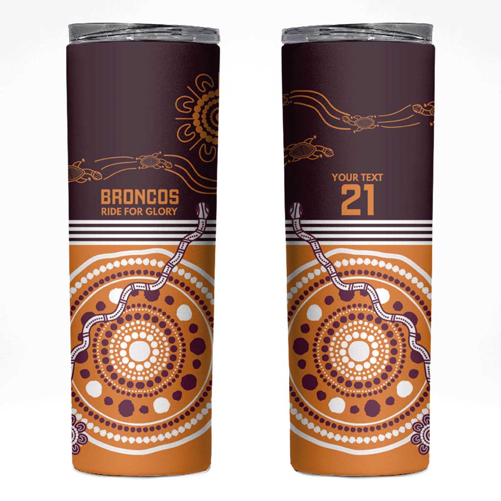 Custom Broncos Spirit Skinny Tumbler Ride for Glory Indigenous Aboriginal - Aussie Hoodie