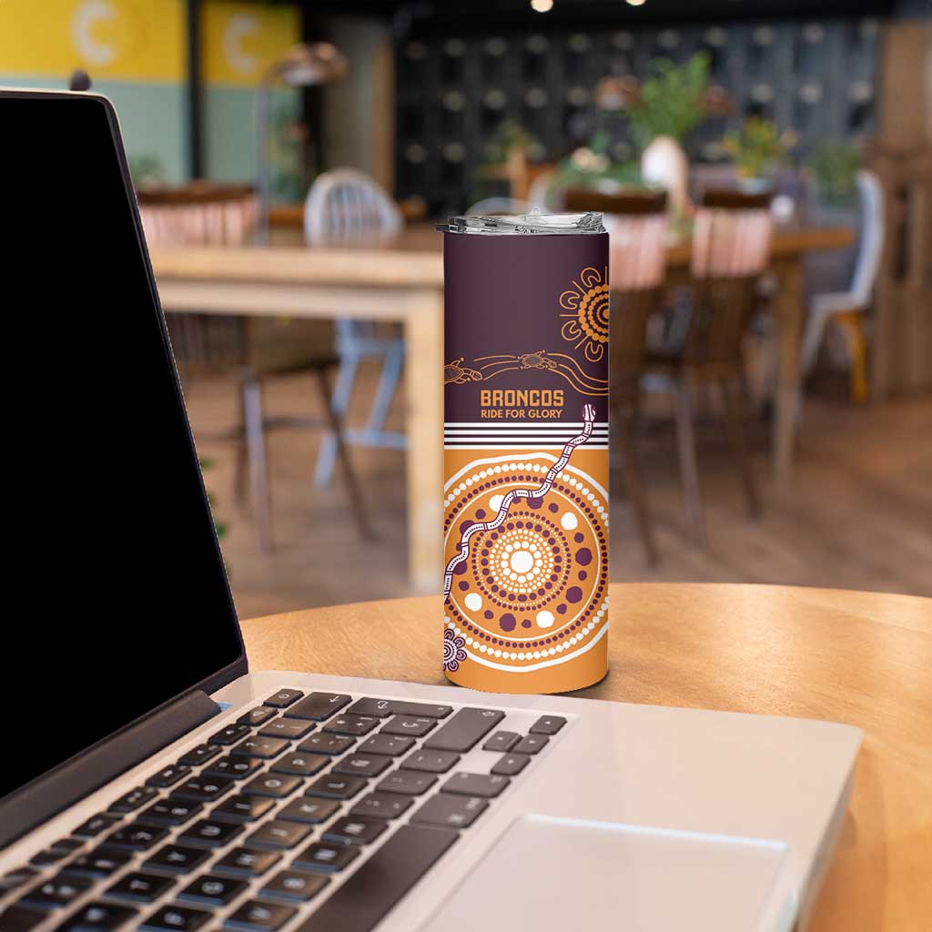 Custom Broncos Spirit Skinny Tumbler Ride for Glory Indigenous Aboriginal - Aussie Hoodie