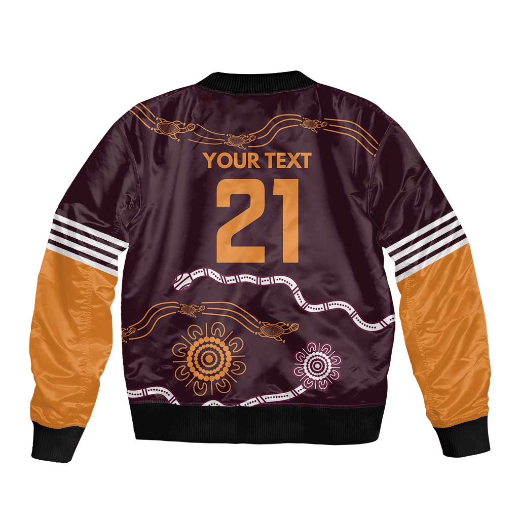 Custom Broncos Spirit Sleeve Zip Bomber Jacket Ride for Glory Indigenous Aboriginal - Aussie Hoodie
