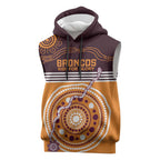Custom Broncos Spirit Sleeveless Hoodie Ride for Glory Indigenous Aboriginal - Aussie Hoodie