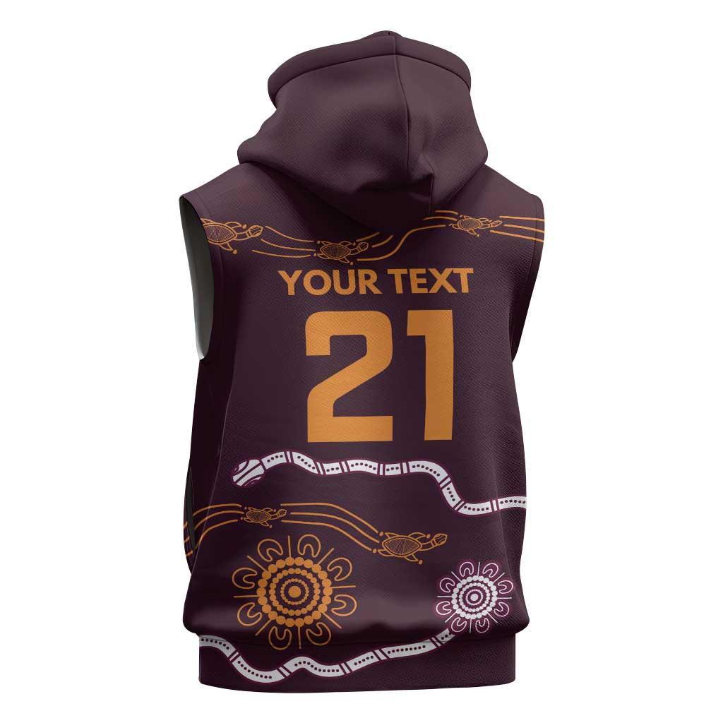 Custom Broncos Spirit Sleeveless Hoodie Ride for Glory Indigenous Aboriginal - Aussie Hoodie
