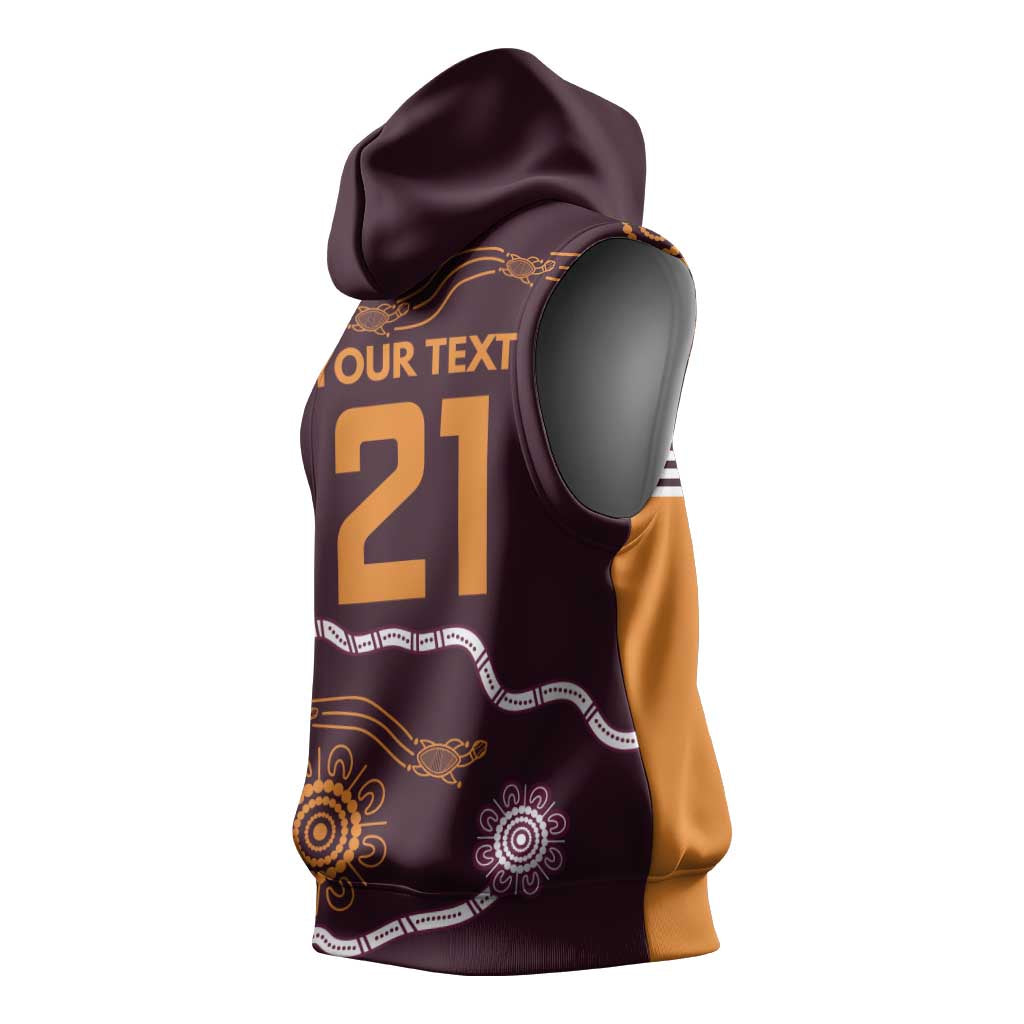 Custom Broncos Spirit Sleeveless Hoodie Ride for Glory Indigenous Aboriginal - Aussie Hoodie