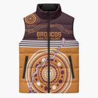 Custom Broncos Spirit Sleeveless Puffer Jacket Ride for Glory Indigenous Aboriginal - Aussie Hoodie
