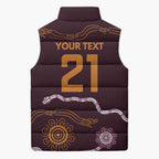 Custom Broncos Spirit Sleeveless Puffer Jacket Ride for Glory Indigenous Aboriginal - Aussie Hoodie
