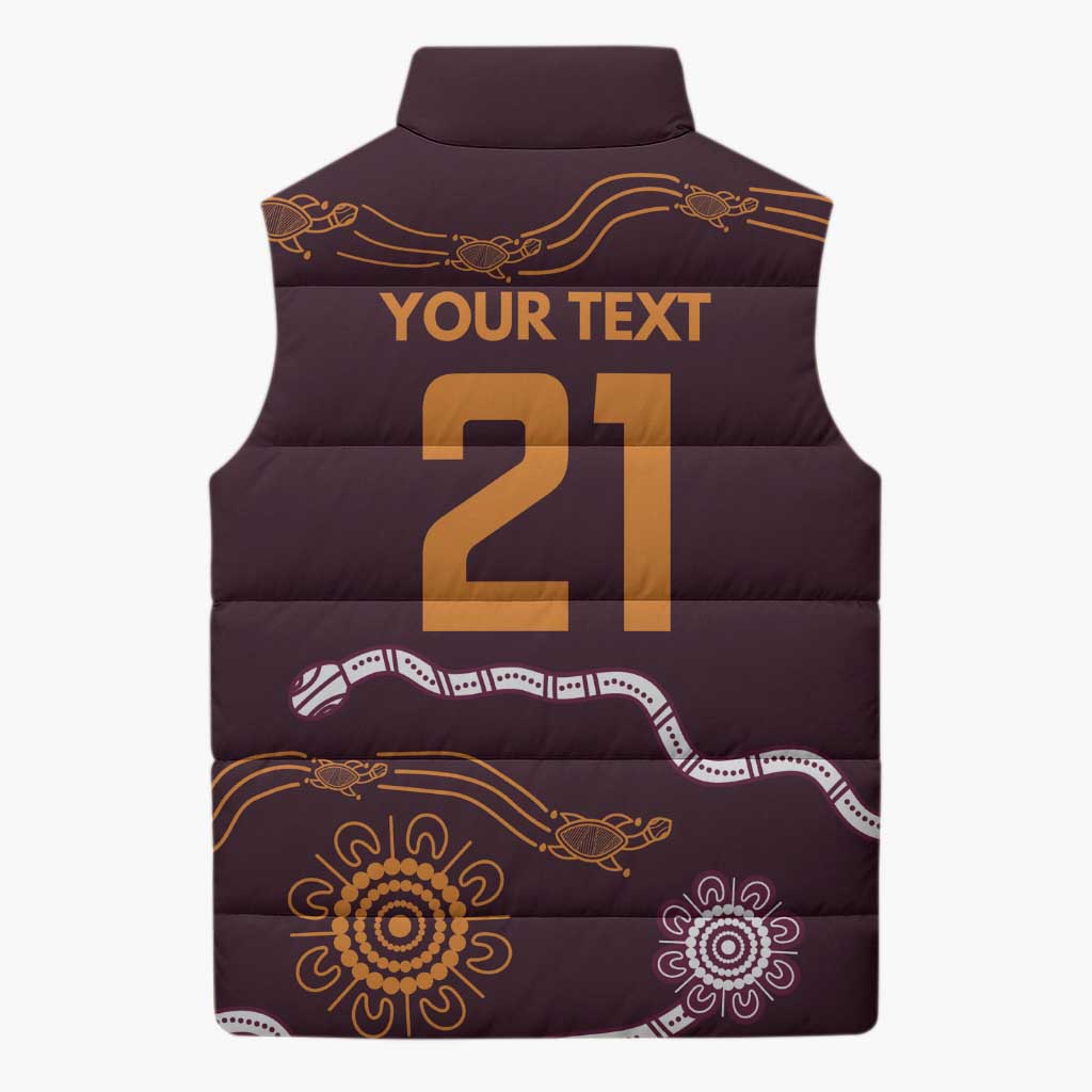 Custom Broncos Spirit Sleeveless Puffer Jacket Ride for Glory Indigenous Aboriginal - Aussie Hoodie