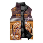 Custom Broncos Spirit Sleeveless Puffer Jacket Ride for Glory Indigenous Aboriginal - Aussie Hoodie