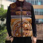 Custom Broncos Spirit Sleeveless Puffer Jacket Ride for Glory Indigenous Aboriginal - Aussie Hoodie