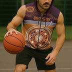 Custom Broncos Spirit Sleeveless Zip Hoodie Ride for Glory Indigenous Aboriginal LT9