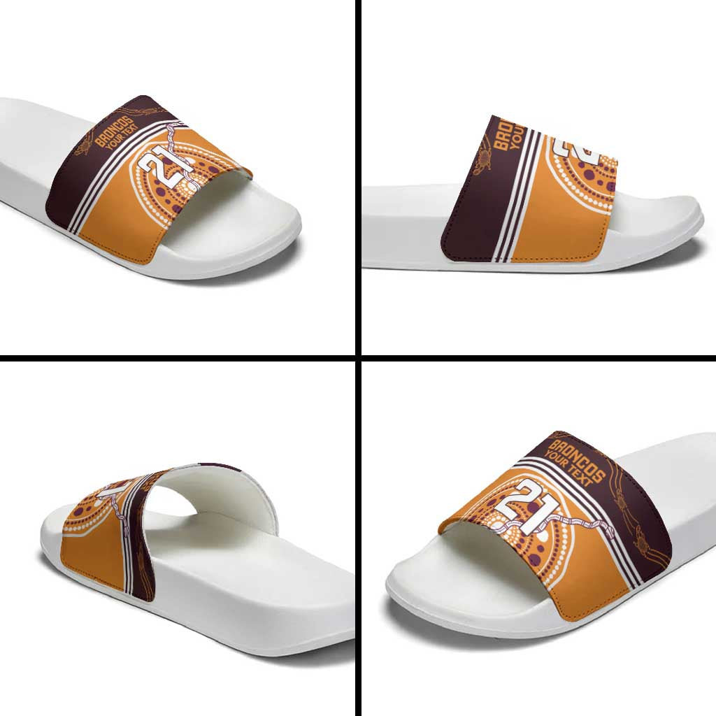 Custom Broncos Spirit Slide Sandals Ride for Glory Indigenous Aboriginal - Aussie Hoodie