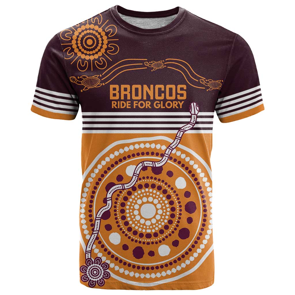 Custom Broncos Spirit T Shirt Ride for Glory Indigenous Aboriginal - Aussie Hoodie