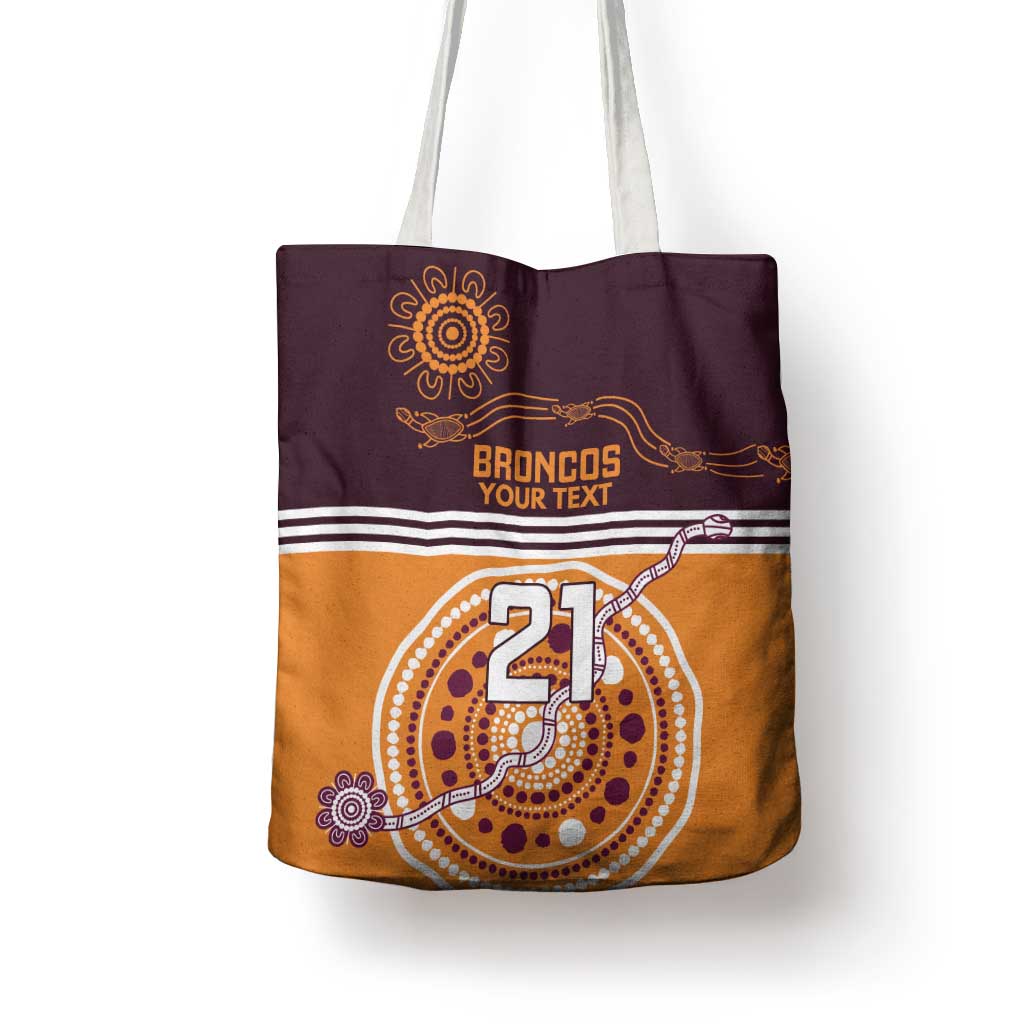 Custom Broncos Spirit Tote Bag Ride for Glory Indigenous Aboriginal - Aussie Hoodie