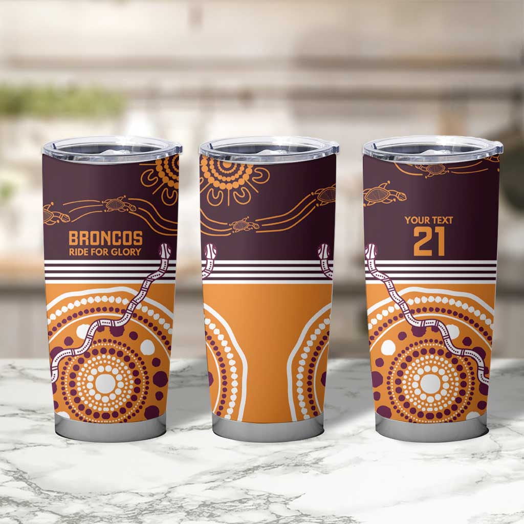 Custom Broncos Spirit Tumbler Cup Ride for Glory Indigenous Aboriginal - Aussie Hoodie