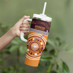 Custom Broncos Spirit Tumbler With Handle Ride for Glory Indigenous Aboriginal - Aussie Hoodie