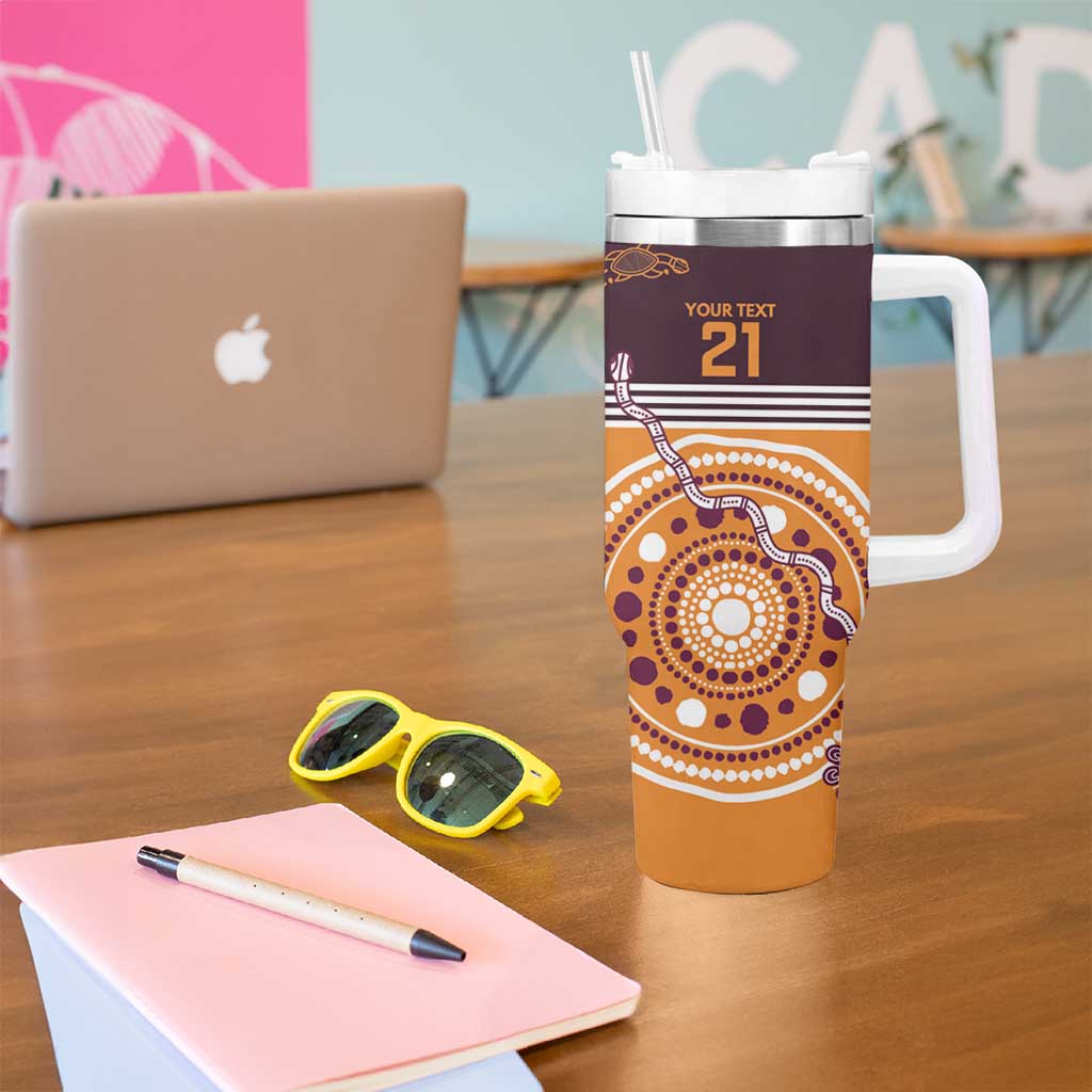 Custom Broncos Spirit Tumbler With Handle Ride for Glory Indigenous Aboriginal - Aussie Hoodie