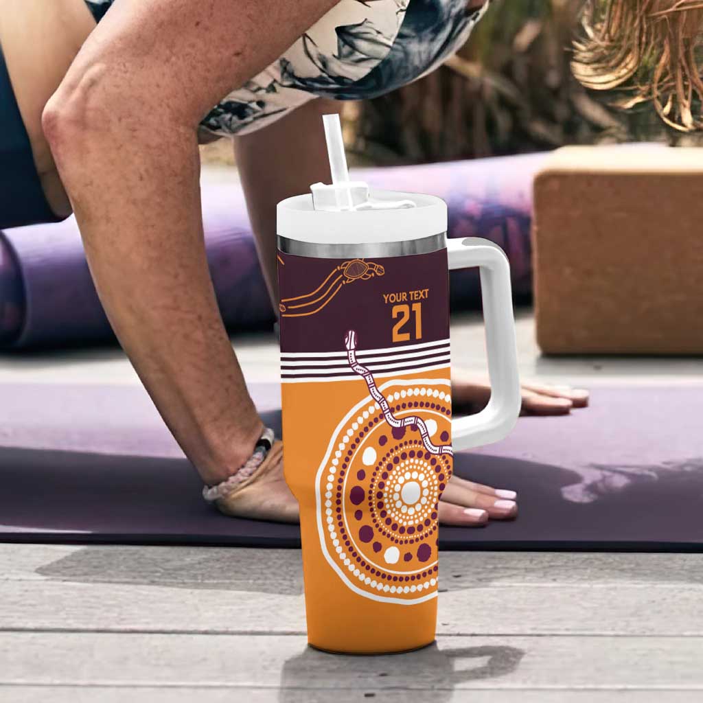 Custom Broncos Spirit Tumbler With Handle Ride for Glory Indigenous Aboriginal - Aussie Hoodie