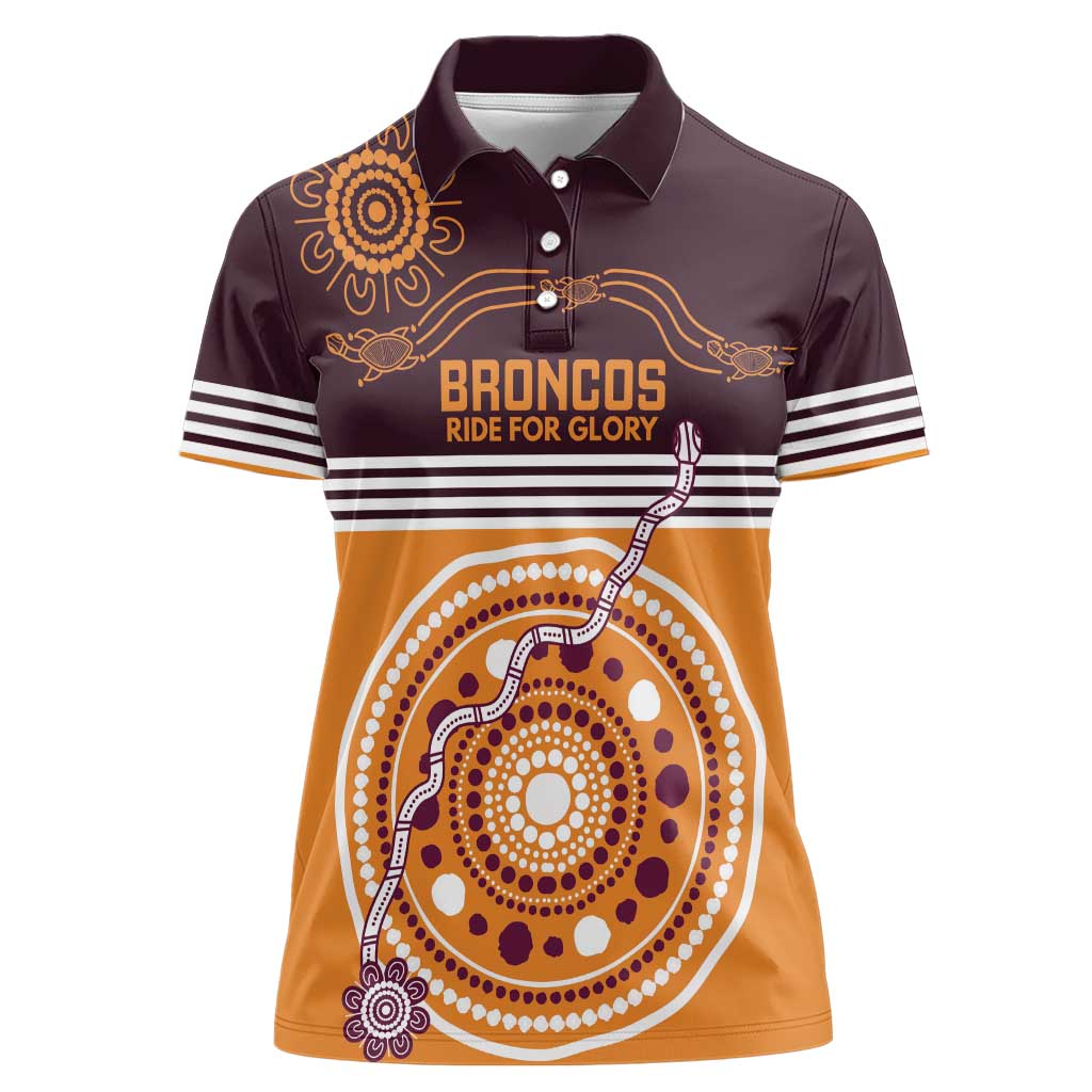 Custom Broncos Spirit Women Polo Shirt Ride for Glory Indigenous Aboriginal - Aussie Hoodie