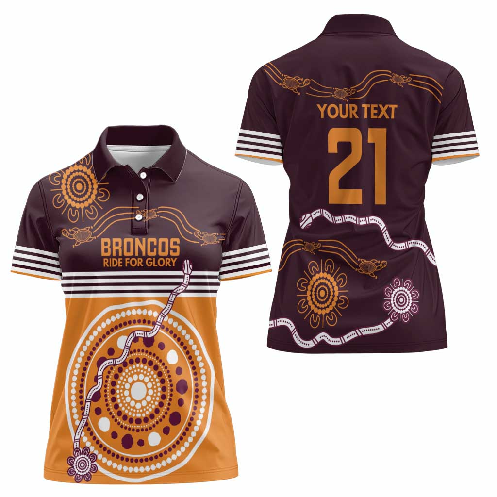 Custom Broncos Spirit Women Polo Shirt Ride for Glory Indigenous Aboriginal - Aussie Hoodie