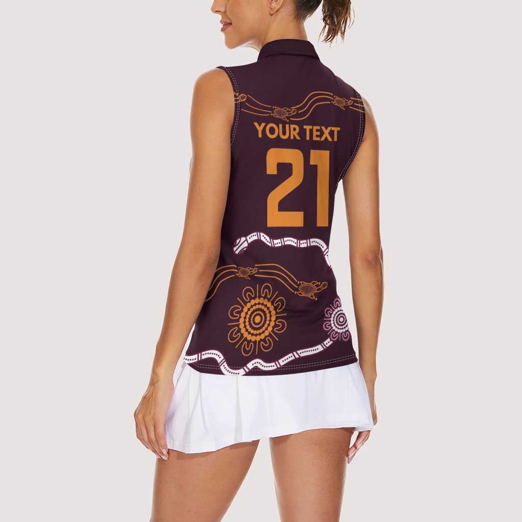 Custom Broncos Spirit Women Sleeveless Polo Shirt Ride for Glory Indigenous Aboriginal - Aussie Hoodie