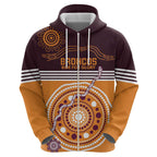 Custom Broncos Spirit Zip Hoodie Ride for Glory Indigenous Aboriginal - Aussie Hoodie