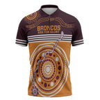 Custom Broncos Spirit Zipper Polo Shirt Ride for Glory Indigenous Aboriginal - Aussie Hoodie