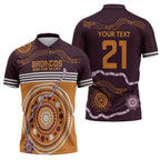 Custom Broncos Spirit Zipper Polo Shirt Ride for Glory Indigenous Aboriginal - Aussie Hoodie
