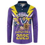 Personalised Storm Spirit Button Sweatshirt Grand Final Champions 2025 - Aussie Hoodie